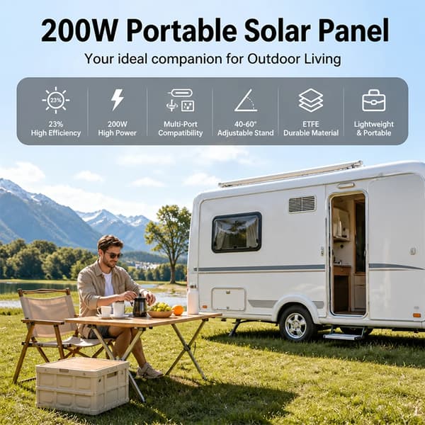 Solcelleopladerkit, Bærbar, Høj Effektivitet,Solpanel 200