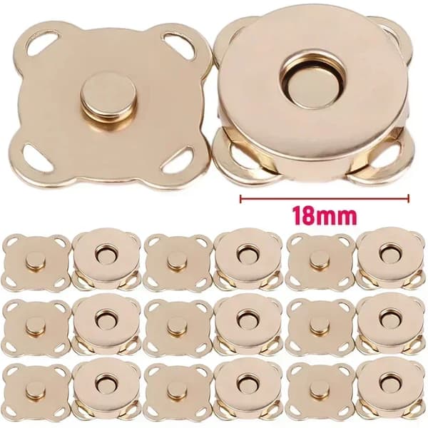 Magnetiska tryckknappar, hållbart metall, enkel installation,50Set-b, Roséguld - 18mm