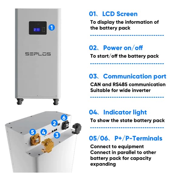 Batteriæske, Seplos BMS, Aktiv Balancering,3.0 Stand Kits