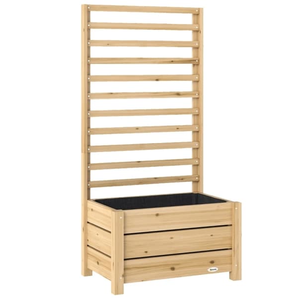 Höjd Blomlåda, Förhöjd Design, Förbättrad Dränering,Vit