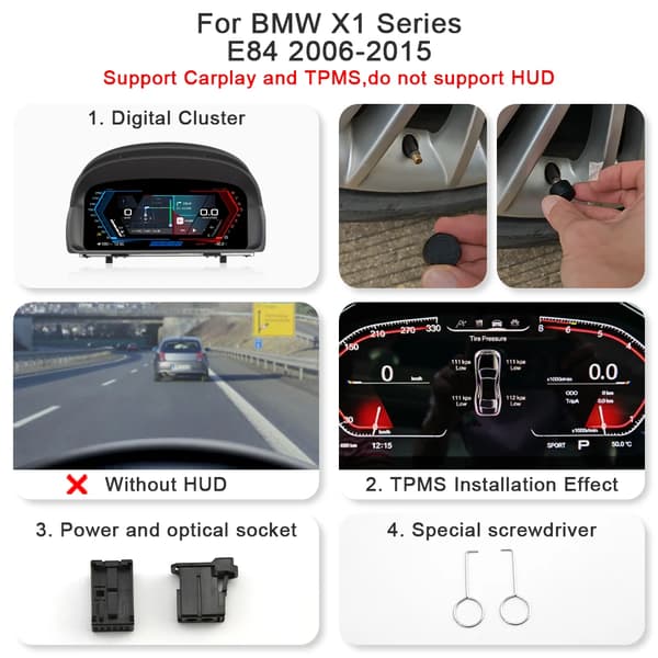 Digital Odometer, Trådløs Carplay, Adaptiv Gear Påmindelse,E84 Carplay TPMS