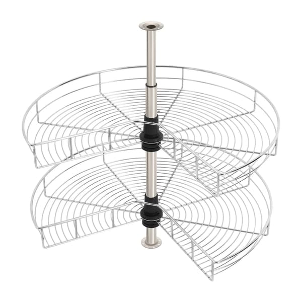 Kökstrådkorg, 2-nivådesign, 270° roterande,Silver