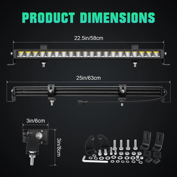 LED Lysbar, Off-road Ydeevne, Alsidig Installation,23tommer
