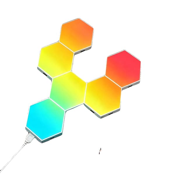 Hexagon Vägglampor, Musik Synk, DIY Modulär Design,Hexagon Light-a, 6PCS