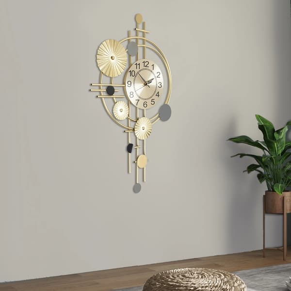 Väggklocka, Modern Design, Tyst Drift,Guld