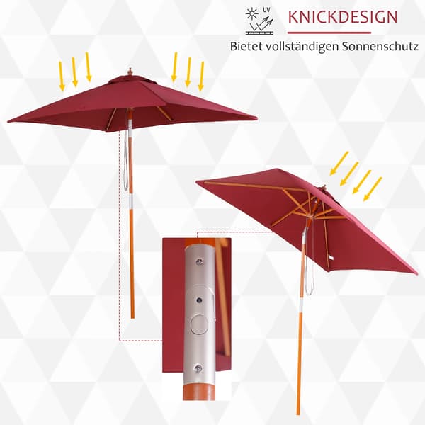 Patio Parasol, Rektangulært Design, Tilterfunktion,hær grøn