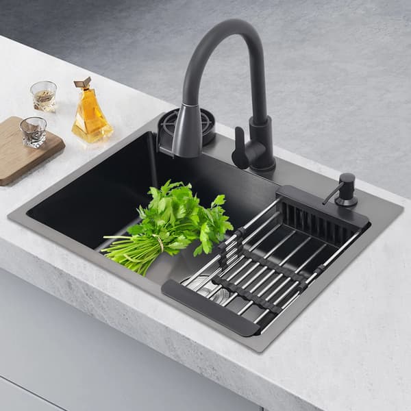 Köksblandare, Rostfritt Stål, Multifunktionell Design,Svart