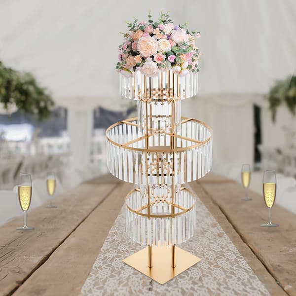 Blomsterstand, 5 niveauer, elegant guldramme,Guld