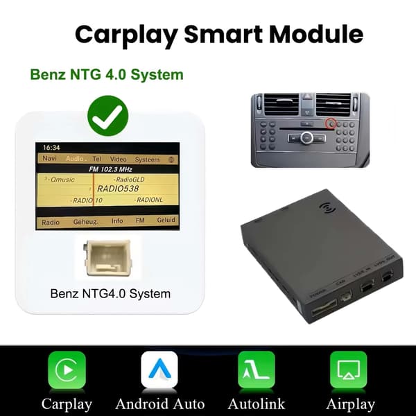 CarPlay og Android Auto Dekoder, Trådløs Forbindelse, OEM Kontrol Support,Til Benz NTG 4.0