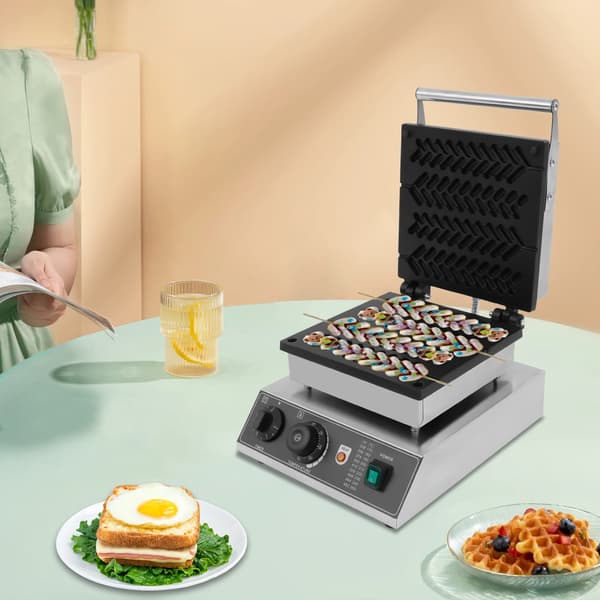 Våffeljärn, Vetestråform, Non-Stick Beläggning,svart