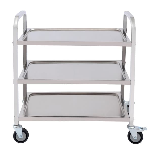 Serveringsvagn, Hållbart Rostfritt Stål, Mobil Design,Silver