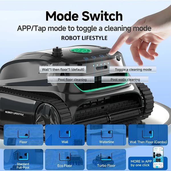 Poolrobot, sladdlös, smart appkontroll,S2 (110-240V)