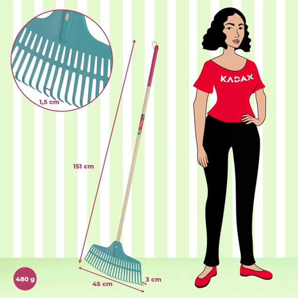 Rive, Plastmateriale, 170 cm Længde, Ergonomisk Design, Letvægts, Velegnet til Bladindsamling