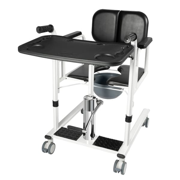 Patientlyftstol, hydraulisk drift, 180° ryggstöd,Svart