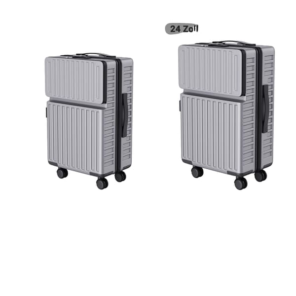 Hårdhölje Resväska Set, Hållbart ABS Material, TSA-Godkänd Lås,GRÅ
