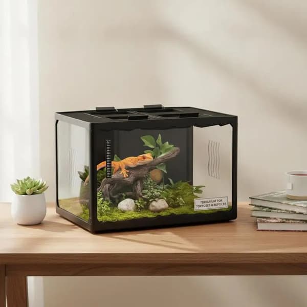 Terrarium, Temperaturregulering, Holdbart Design,Lys Grå