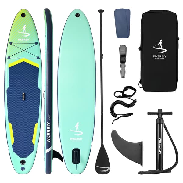 Oppustelig Paddle Board, Holdbart PVC, Letvægtsdesign,grøn