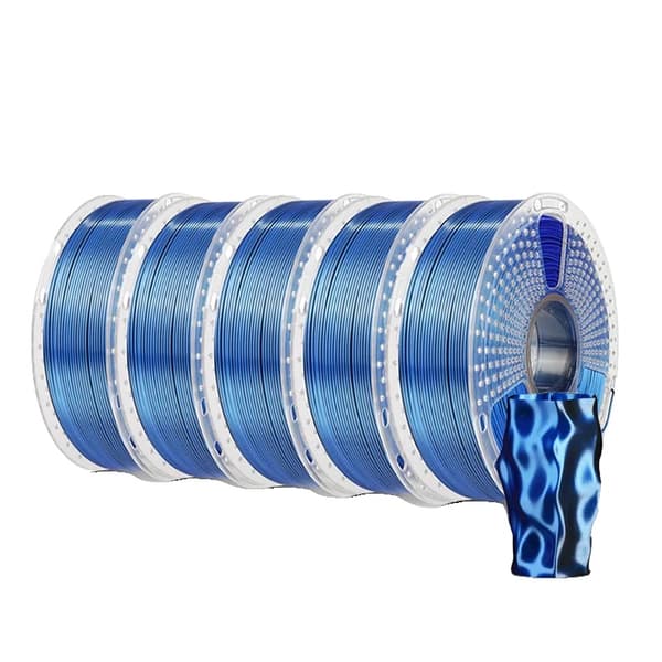 3D Filament, PLA Material, Dubbla Färger, Svart Blå