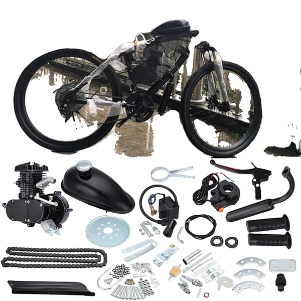 Cykelmotor Kit, 80cc 2 Tak, Høj Effektivitet,Sort