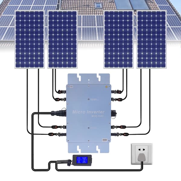 Solarmikroinverter, Høj Effektivitet, LCD Skærm,Blå