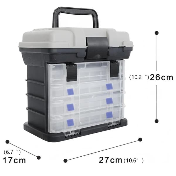 Fiskegrej Kasse, Bærbar, Multi-Compartment Organizer,sort