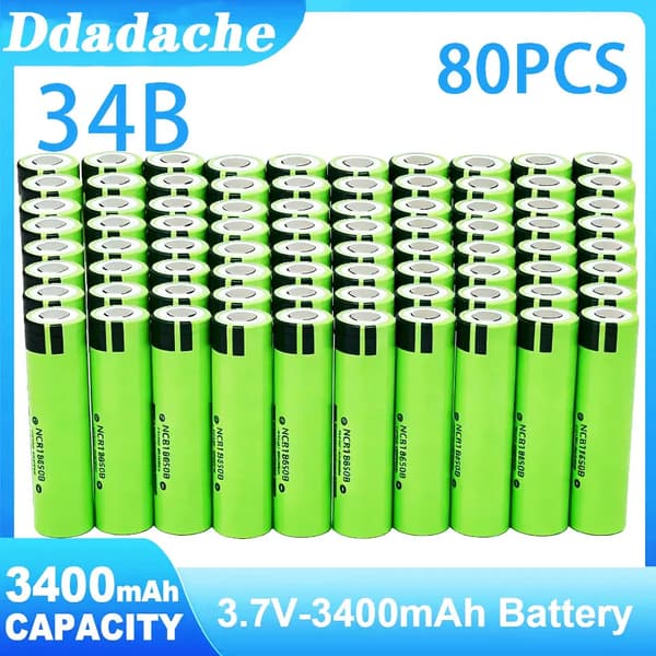 Litiumjonbatteri, 3400mAh, 3.7V, 34B-3400mah-80st