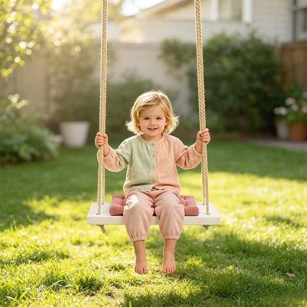 Gunga, Träseat, 50 kg Kapacitet,Rosa
