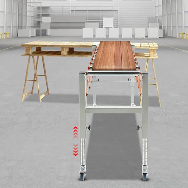 Rulletransportør, Justerbar Længde, Holdbart Design,Sølv