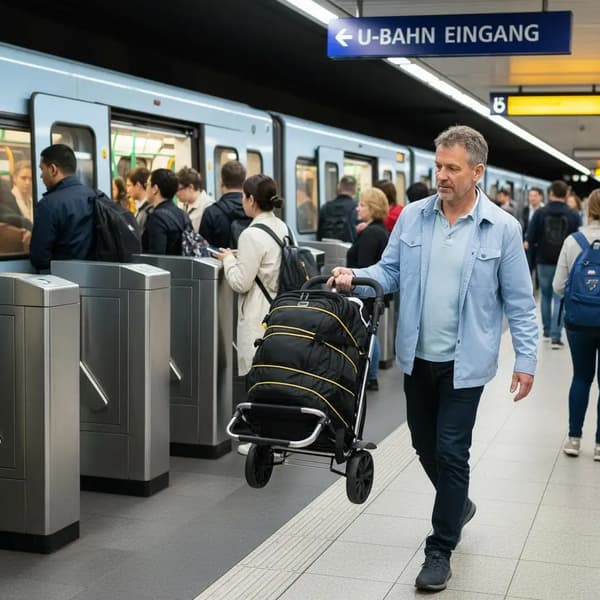 Indkøbsvogn, Letvægtscanvas, Holdbar Aluminiumsramme,hær grøn