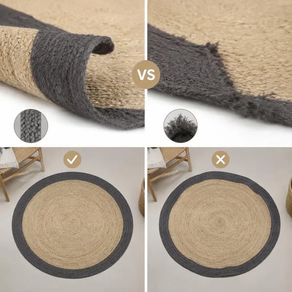 Gulvtæppe, Håndvævet Jute, Moderne Boho Dekor,Gris