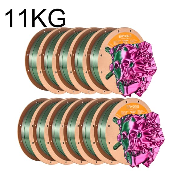 3D-printer filament, PLA-material, dobbelt farvevalg,Rød Gre-11kg
