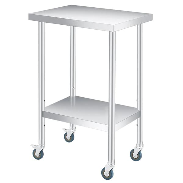 Forberedelsesbord, Heavy-Duty Rustfrit Stål, Justerbar Underskuffe,18x24 tommer