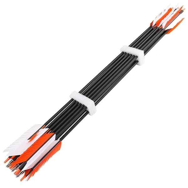 Pile, kulstofskaft, ægte kalkunfjer,12stk orange