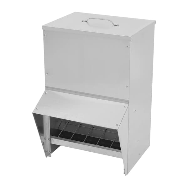 Fuglefoder, 25L kapacitet, anti-spild design,Sølv
