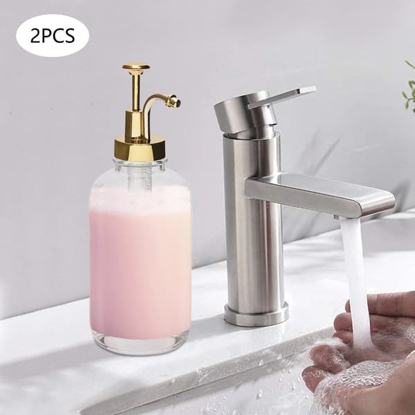 Glas Sirapsdispenser, Rostfritt Stål, Läcksäker Design,Guld
