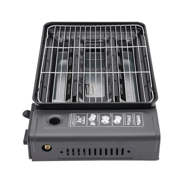 Gasgrill, Bærbar Design, Fuld BBQ Sæt Inkluderet,sort