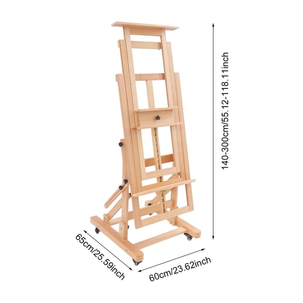 Kunstnerstaffeli, Højdejusterbart, Robust Konstruktion,Burlywood