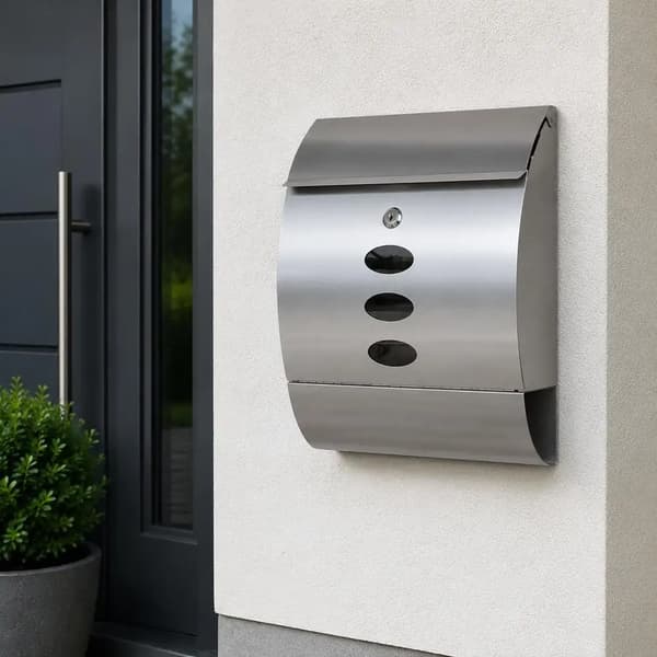 Brevkasse, Nøglelås, Moderne Design,Argent