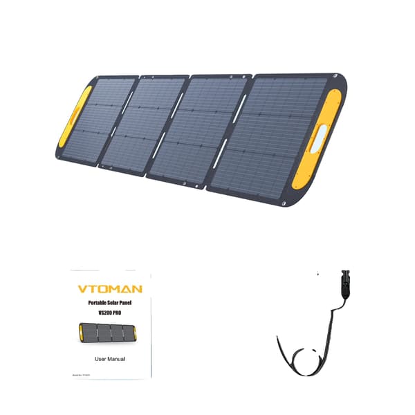 Solpanelset, 200W Utgång, Fällbar Design,VS200 PRO