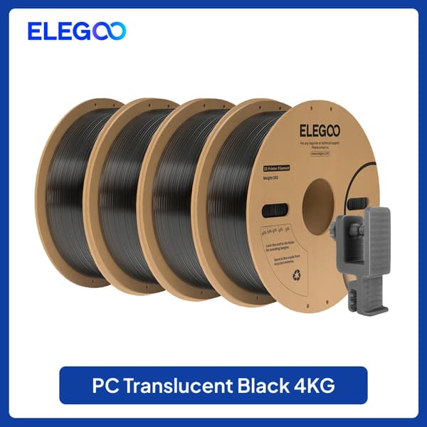 3D-printfilament, polycarbonatmateriale, høj slagmodstand,4KG Røg Sort