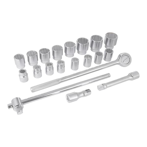 Drivsocketset, 16 sockets, CRMO stål konstruktion,Silver