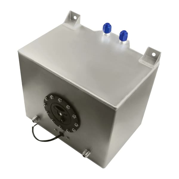 Brændstoftank, 5 gallons kapacitet, aluminiumskonstruktion,Sølv