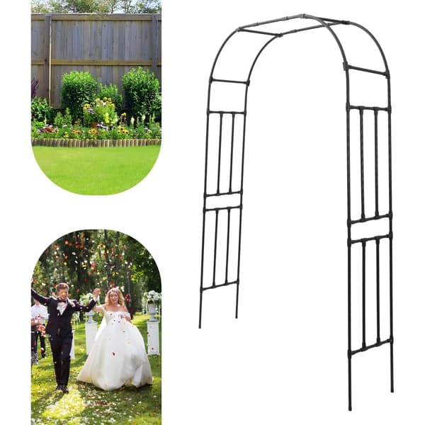 Trädgårdsbåge Trellis, Pulverlackerad Stål, Klätterväxtstöd,M