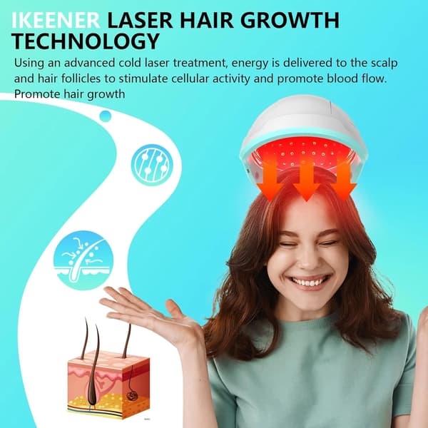 Hårväxtmössa, 109 laserdioder, trådlös design,1 set