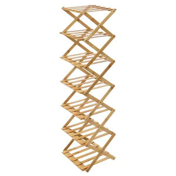 Skohylla, 7-nivåer, Fällbar design,Träfärg