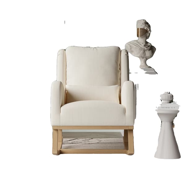 Gungstol, Klädd Design, Ergonomiskt Stöd,Beige
