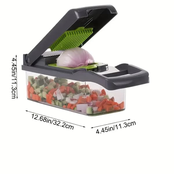 Grönsakshackare, Slitstark ABS-plast, Rostfria blad, grön