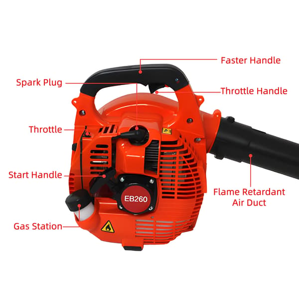 Lövblås, 2-taktsmotor, Hög luftvolym,Orange