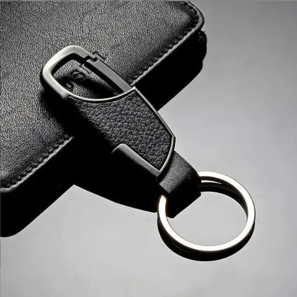 Nøglekæde, Holdbar Zinklegering, Stilfuldt Læderdesign,A
