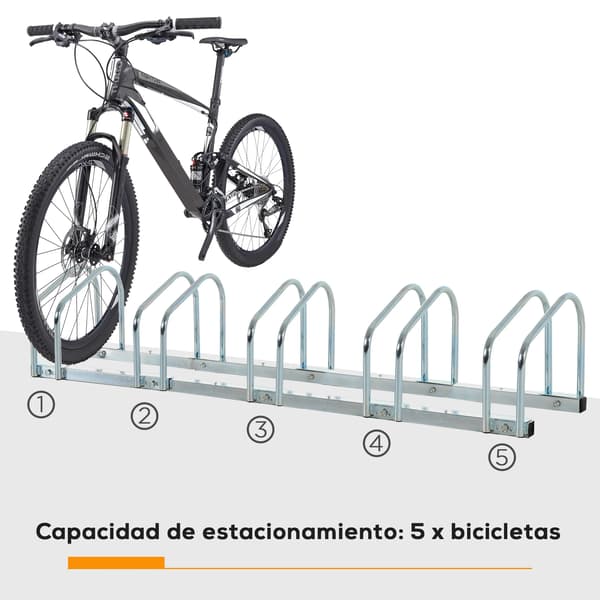 Cykelparkering, Stålstruktur, Stöder 4 Cyklar,Silver